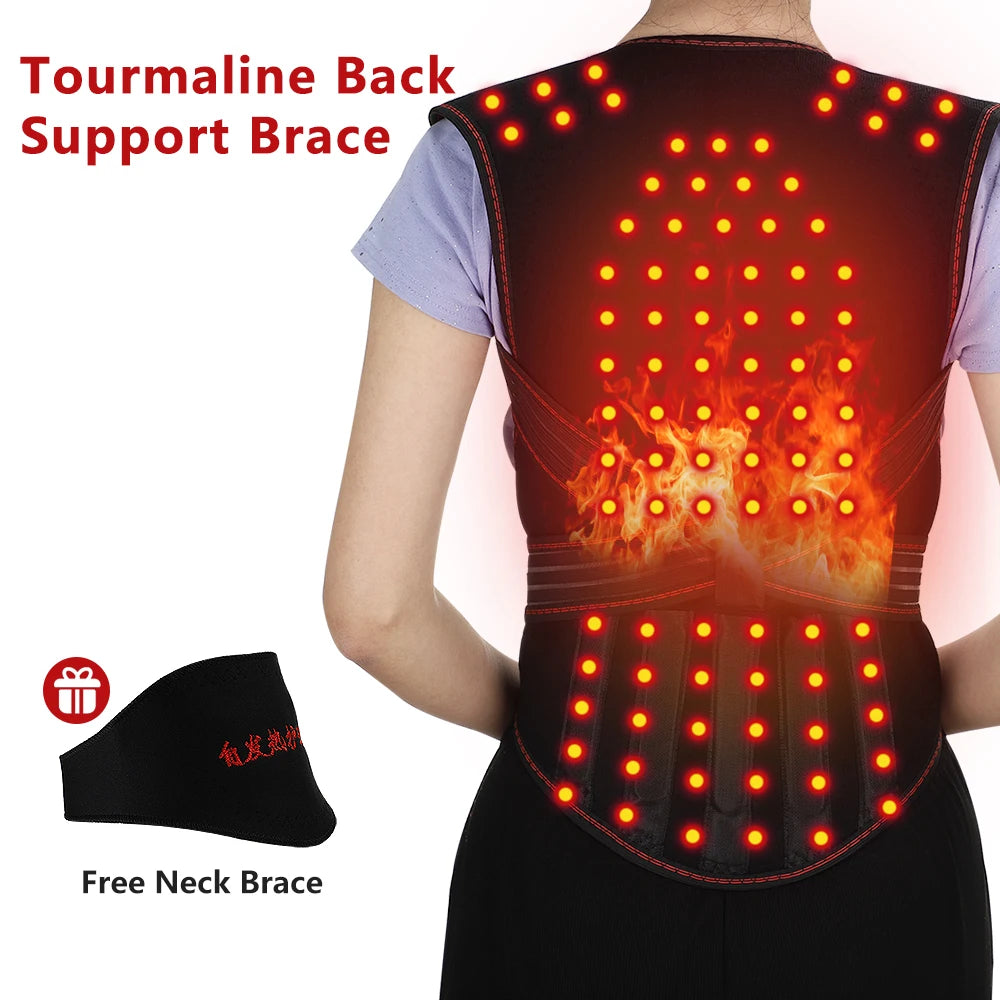 Self-Heating Tourmaline Magnetic Back and Shoulder Support Brace - 17