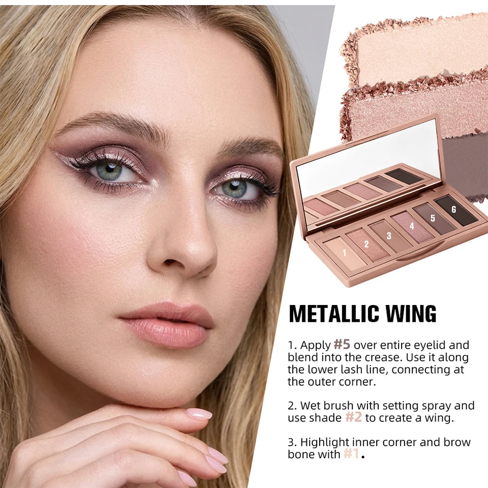 Neutral Matte and Shimmer Eyeshadow Palette for Daily Makeup