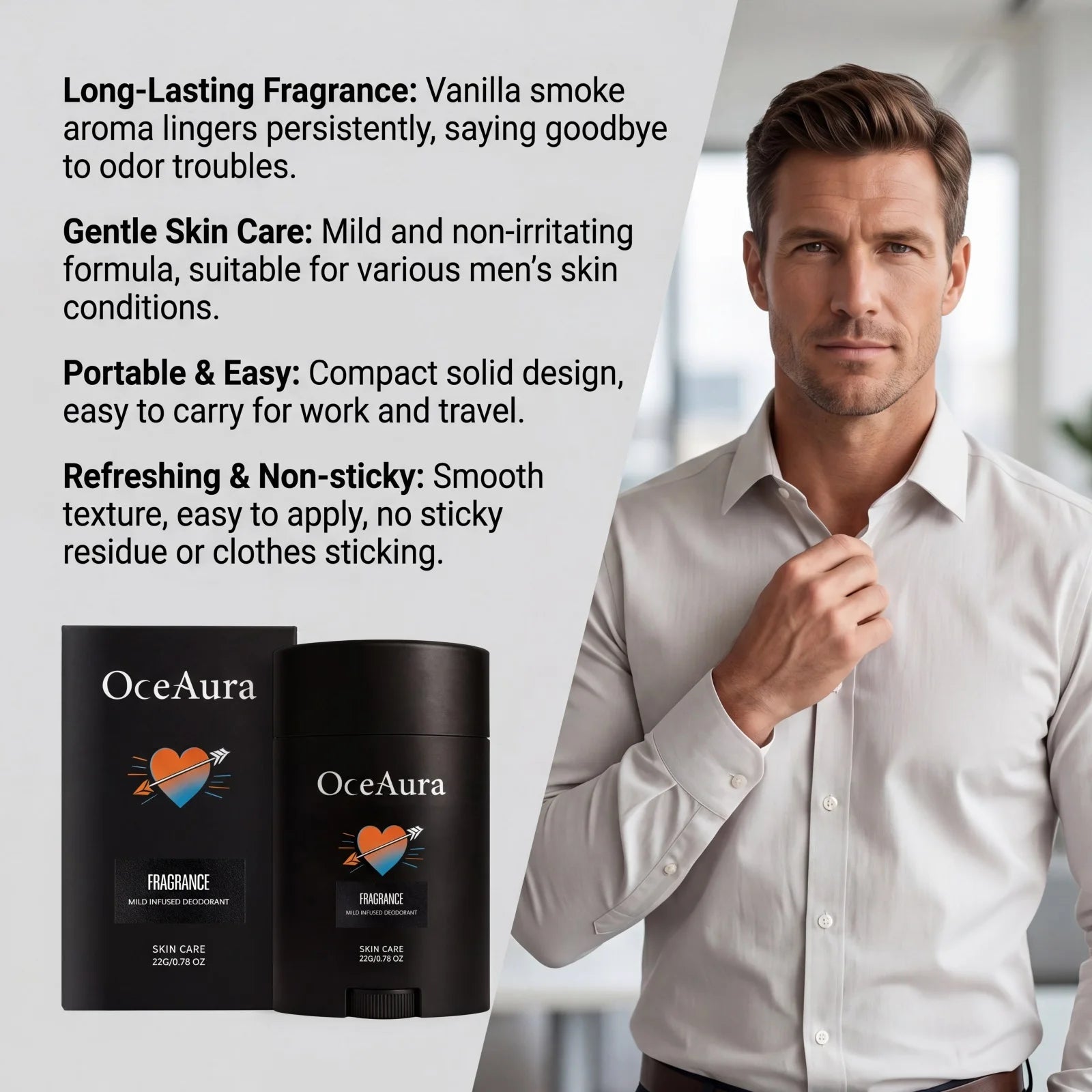 Long-Lasting Solid Deodorant Stick for Men Odor Control and Freshness - 11