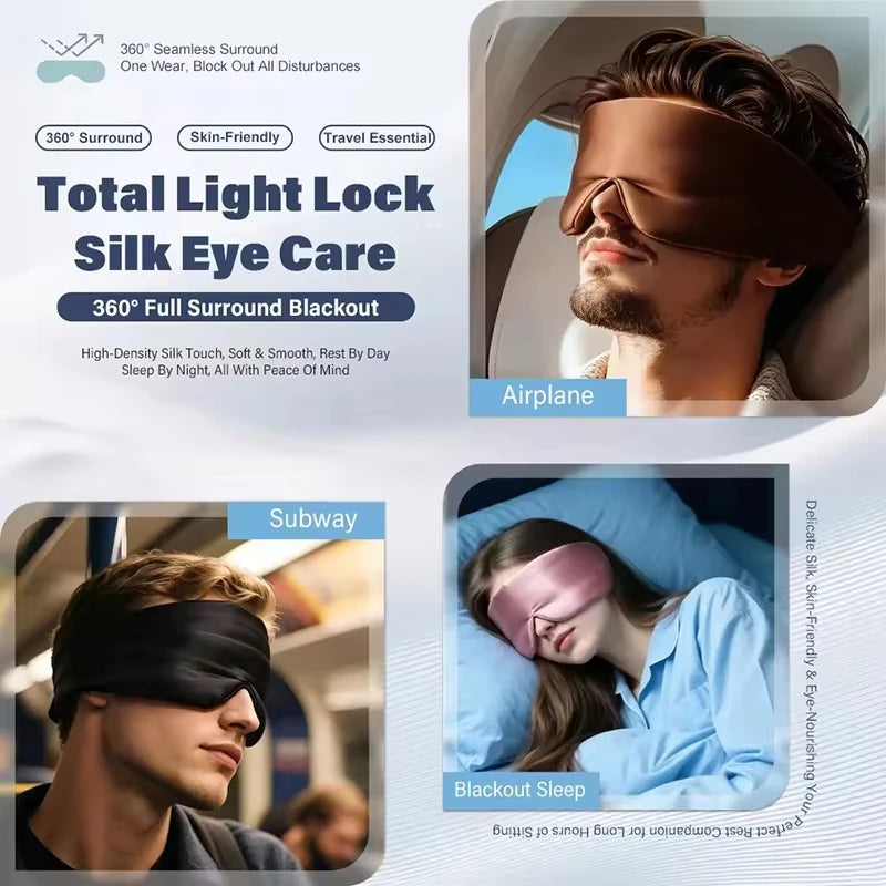 Silk Sleep Mask for Total Light Blocking and Comfortable Rest