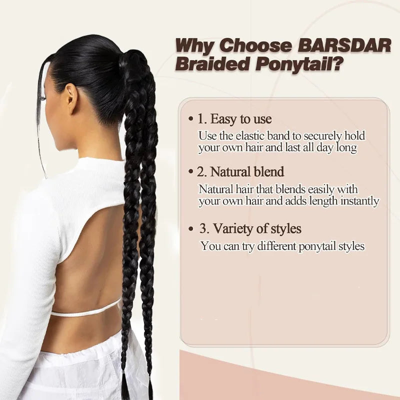Braided Ponytail Extension for Quick and Stylish Hair Styling - 4