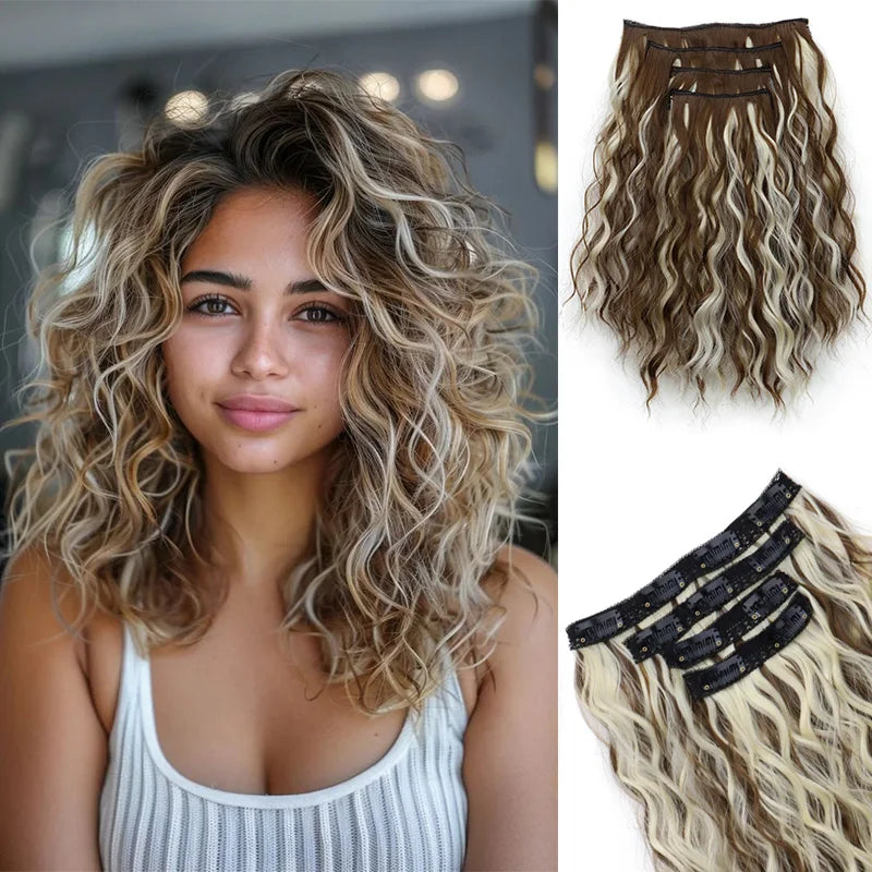 Curly Clip-In Hair Extensions for Instant Volume - 14