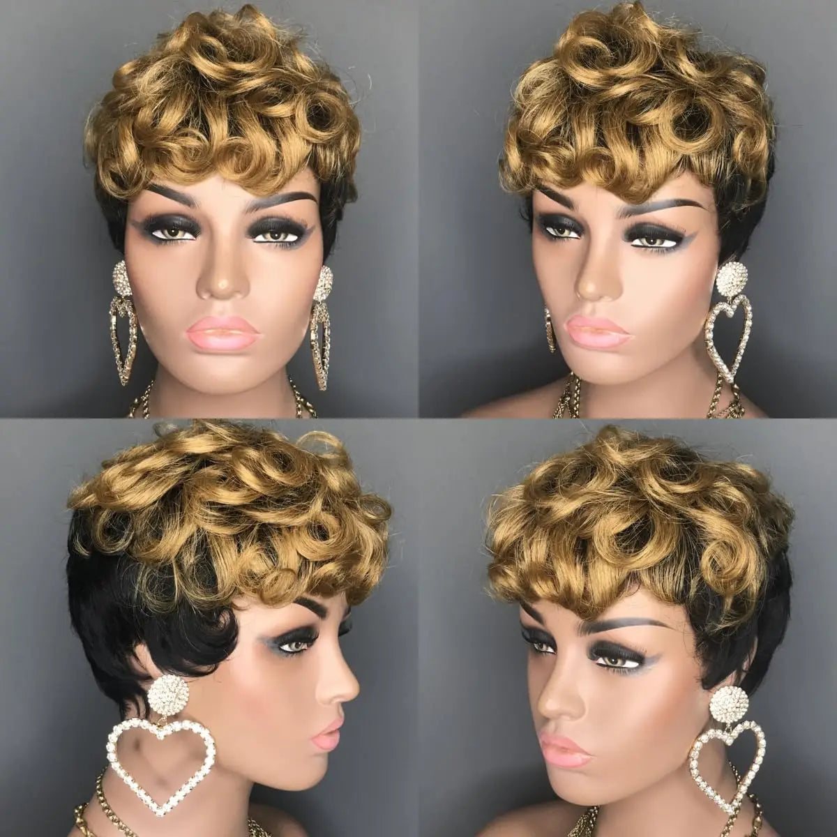 Short Curly Pixie Cut Wig for Women