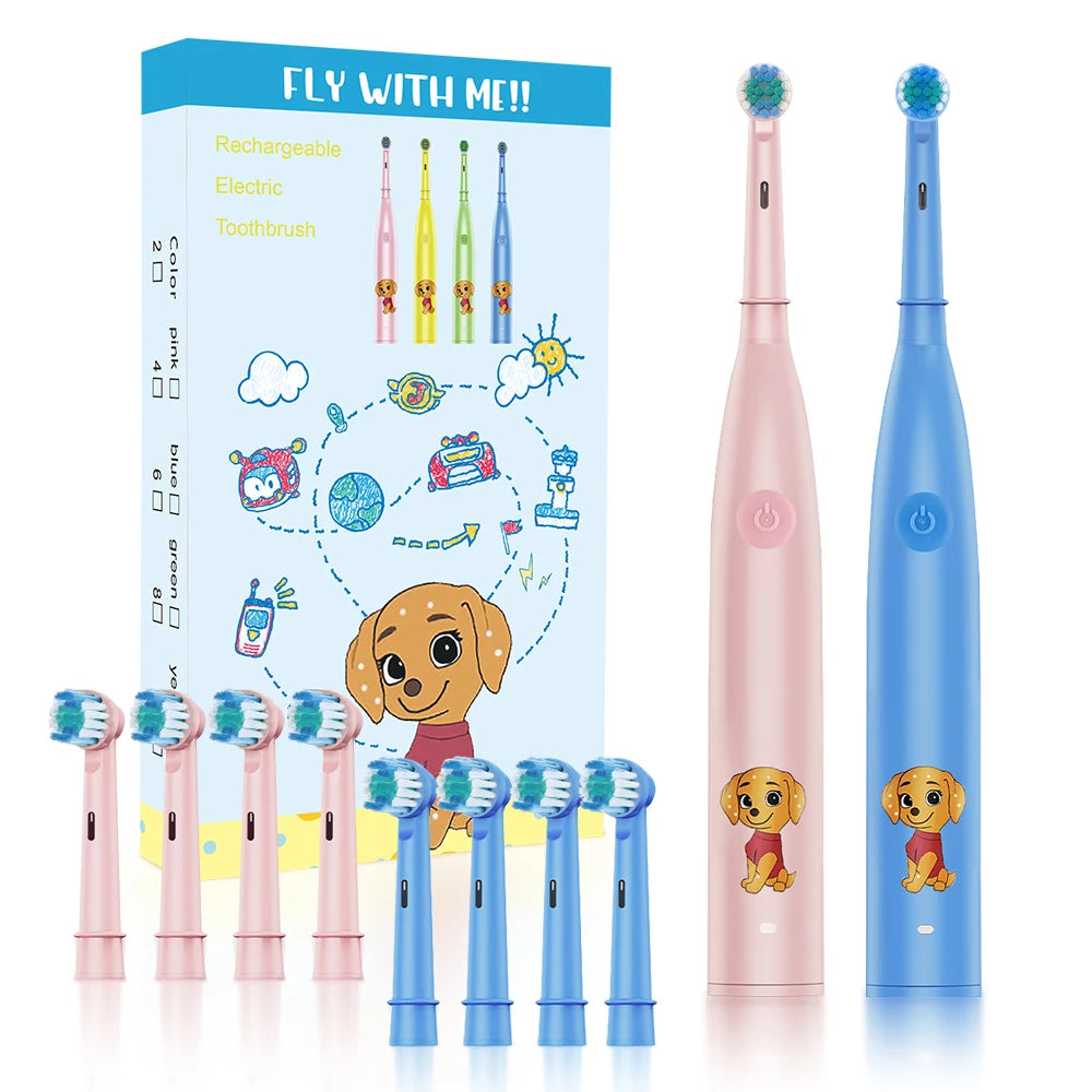 Rechargeable Electric Toothbrush for Kids with Soft Bristles and Timer