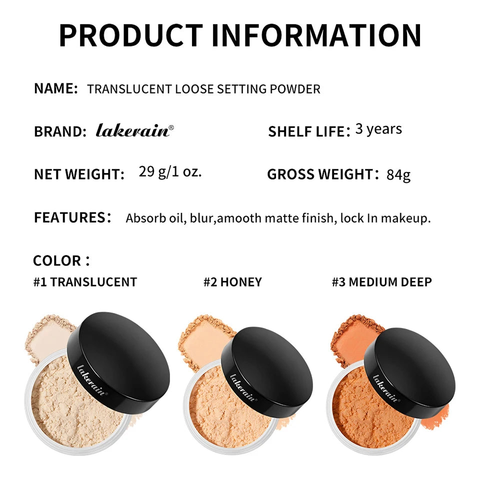 Translucent Loose Setting Powder for Flawless Matte Makeup Finish - 15