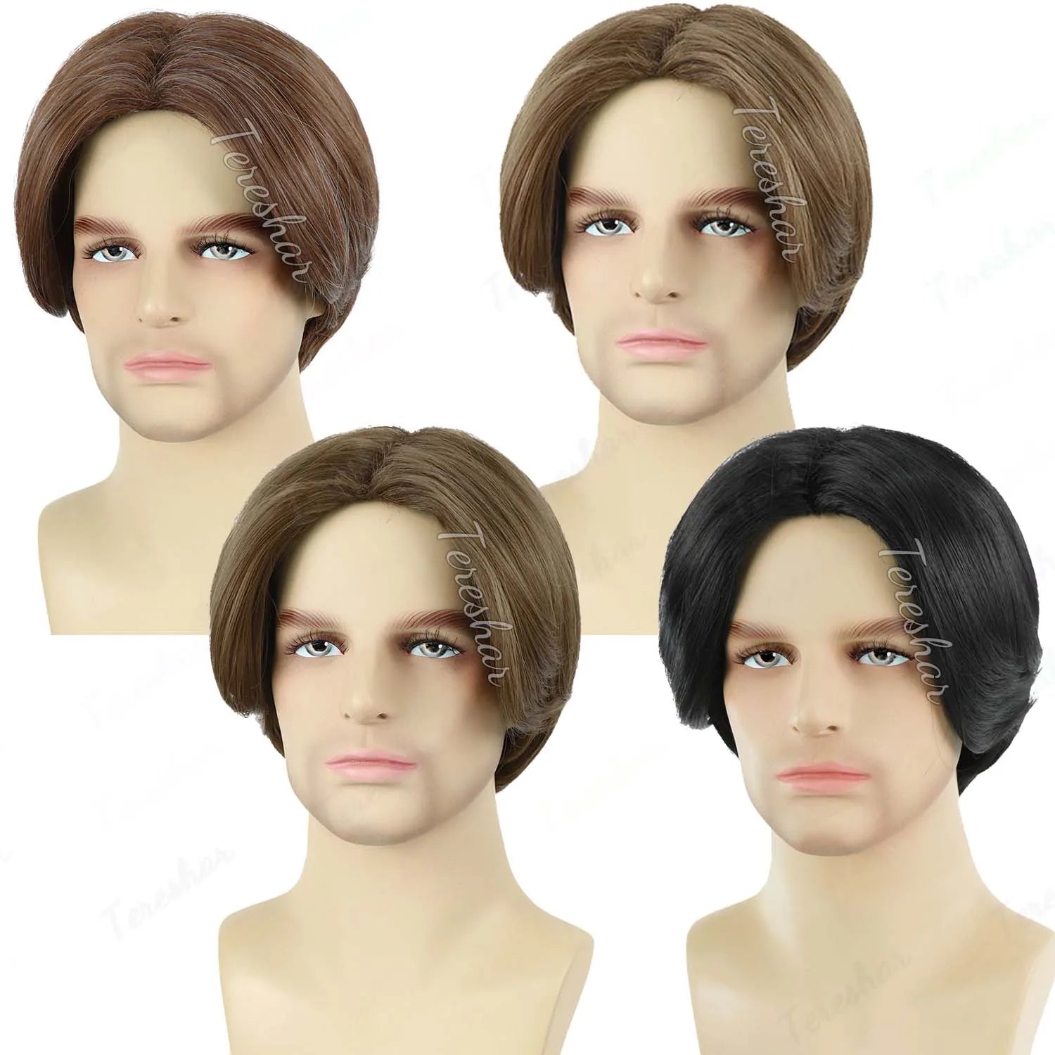 Short Straight Layered Wig for Men for Daily Wear and Cosplay Parties - 5