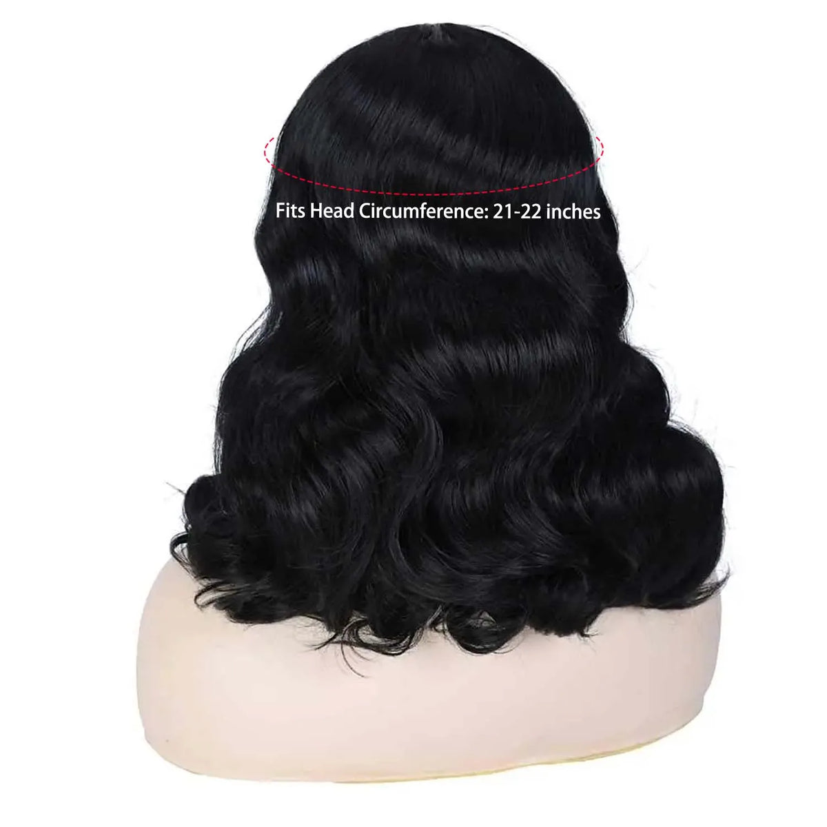 Short Curly Vintage Rockabilly Wig with Bangs