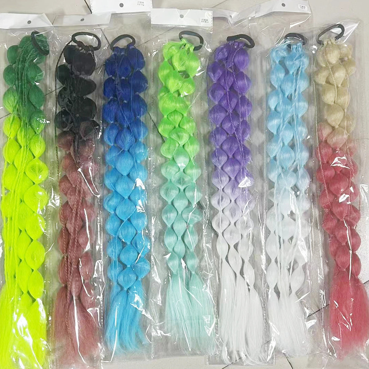 Colorful Bubble Braid Ponytail Extension for Instant Volume