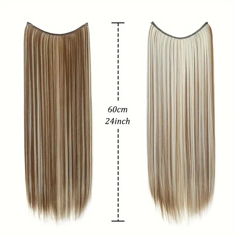 24-Inch Invisible Wire Hair Extensions for Instant Length