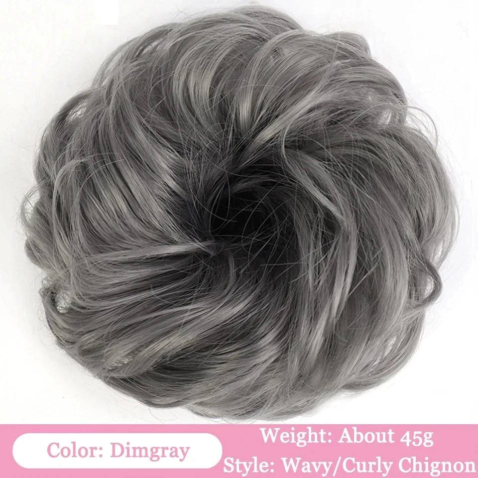Messy Curly Hair Bun Scrunchie for Easy Updos