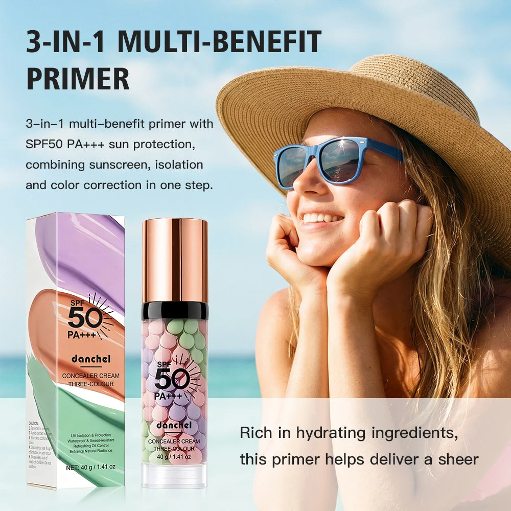 Three-Color Correcting Face Primer and Moisturizing Makeup Base with SPF 50 - 2