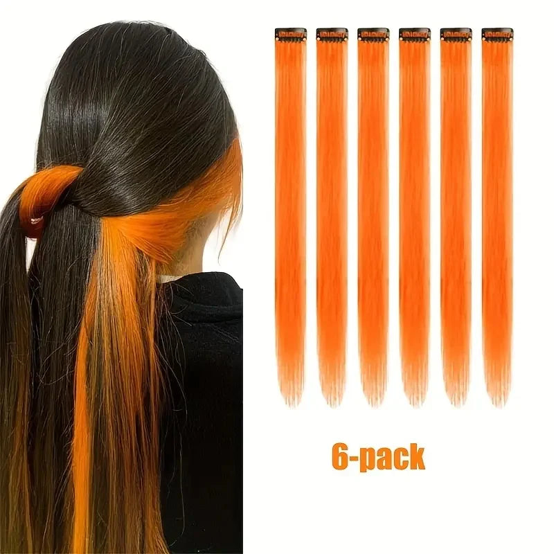 22-Inch Clip-In Colorful Hair Extensions for Parties - 15