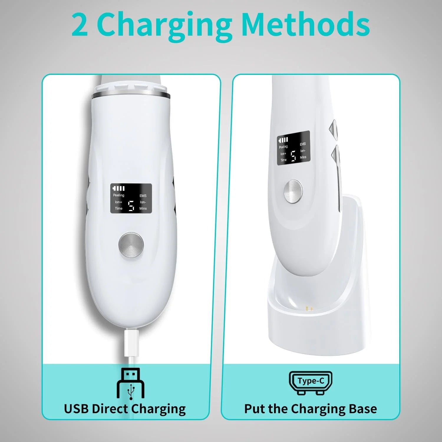 Ultrasonic Facial Skin Scrubber and Pore Cleansing Spatula Device - 4