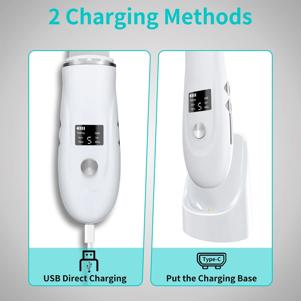 Ultrasonic Facial Skin Scrubber and Pore Cleansing Spatula Device