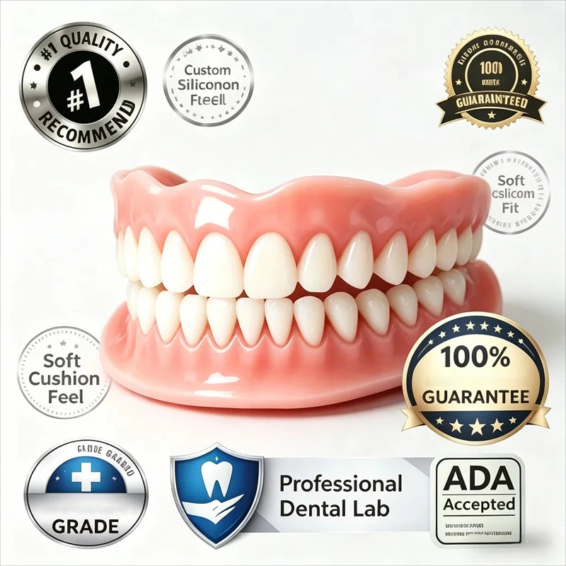 Adjustable Comfort Denture Set for Natural Looking Smile and Support - 3