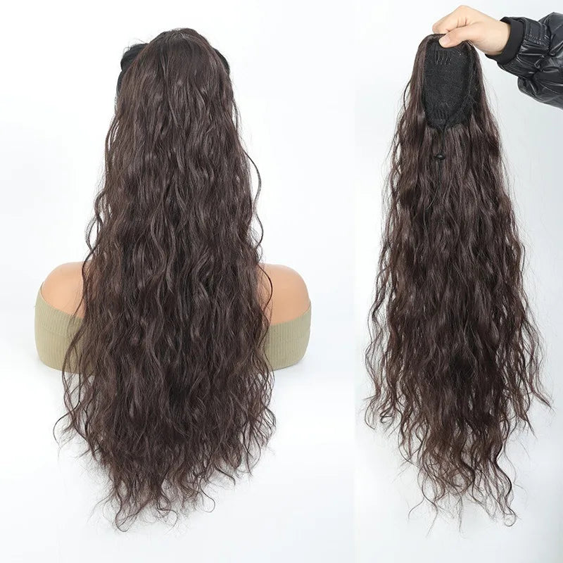 22-Inch Water Wave Drawstring Ponytail Extension - 13