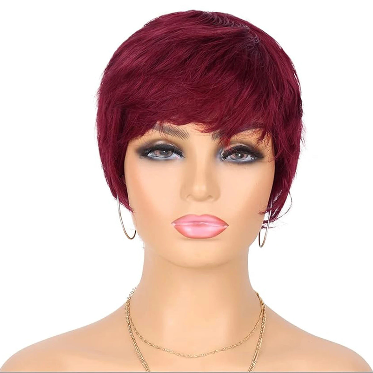 Short Layered Human Hair Pixie Cut Wig