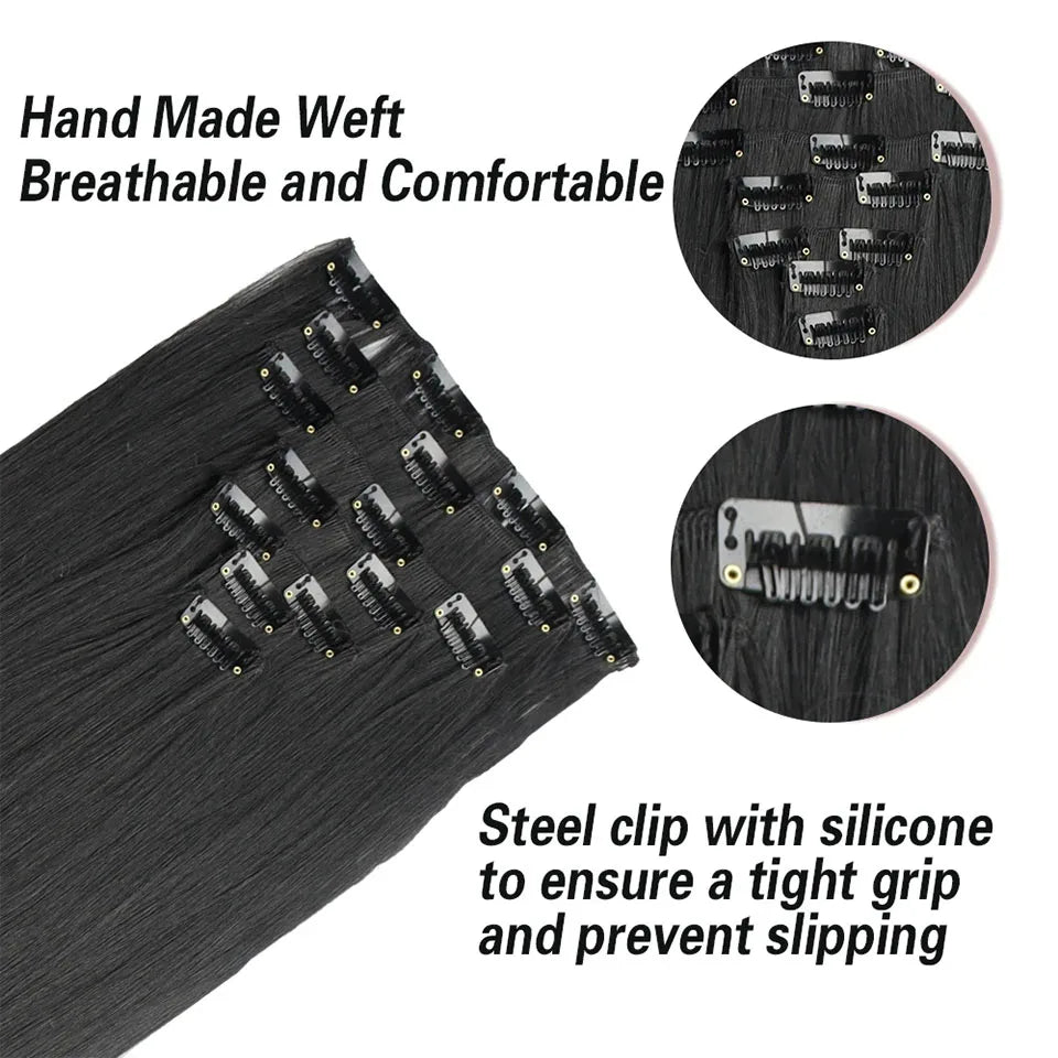22-Inch Clip-In Long Straight Hair Extensions