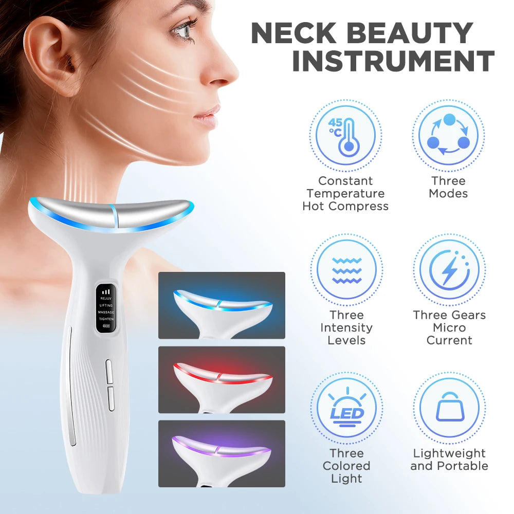 LED Facial and Neck Skin Tightening and Rejuvenation Massager - 2