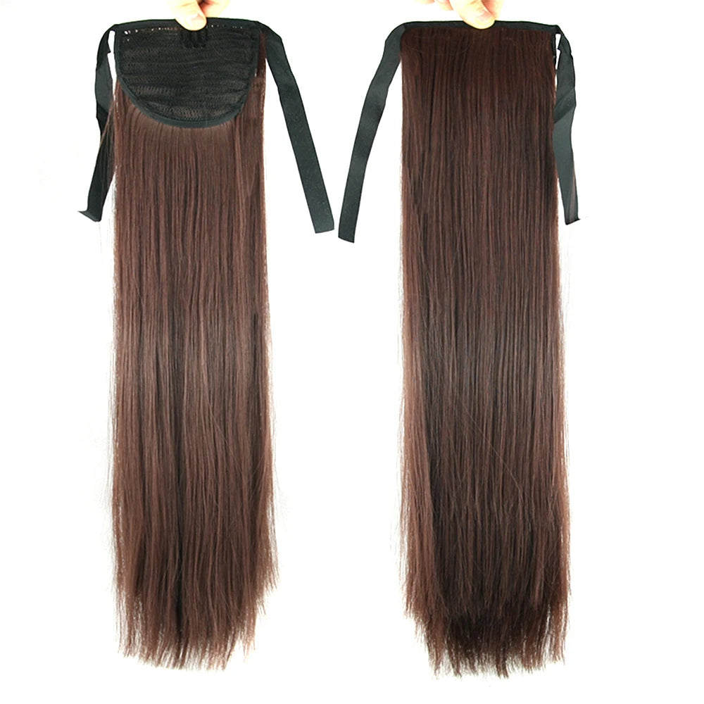 Long Straight Drawstring Ponytail Extension - 7