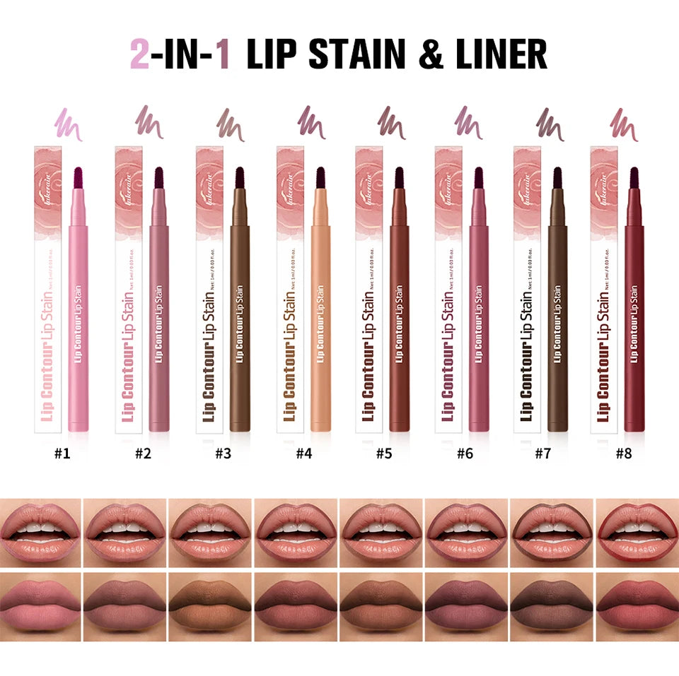Dual-Sided Lip Contour Stain Pen for Precise Definition and Color - 8