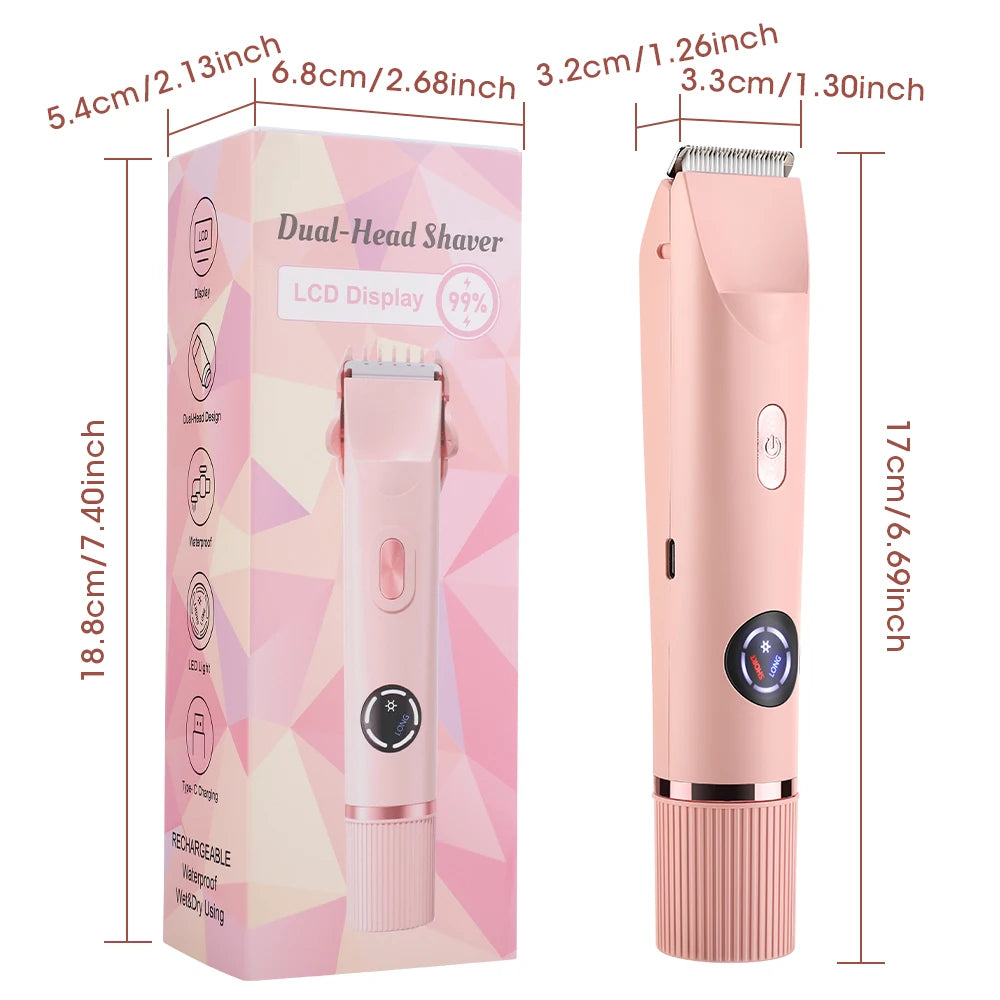 Dual-Head Electric Shaver and Bikini Trimmer for Women - 16