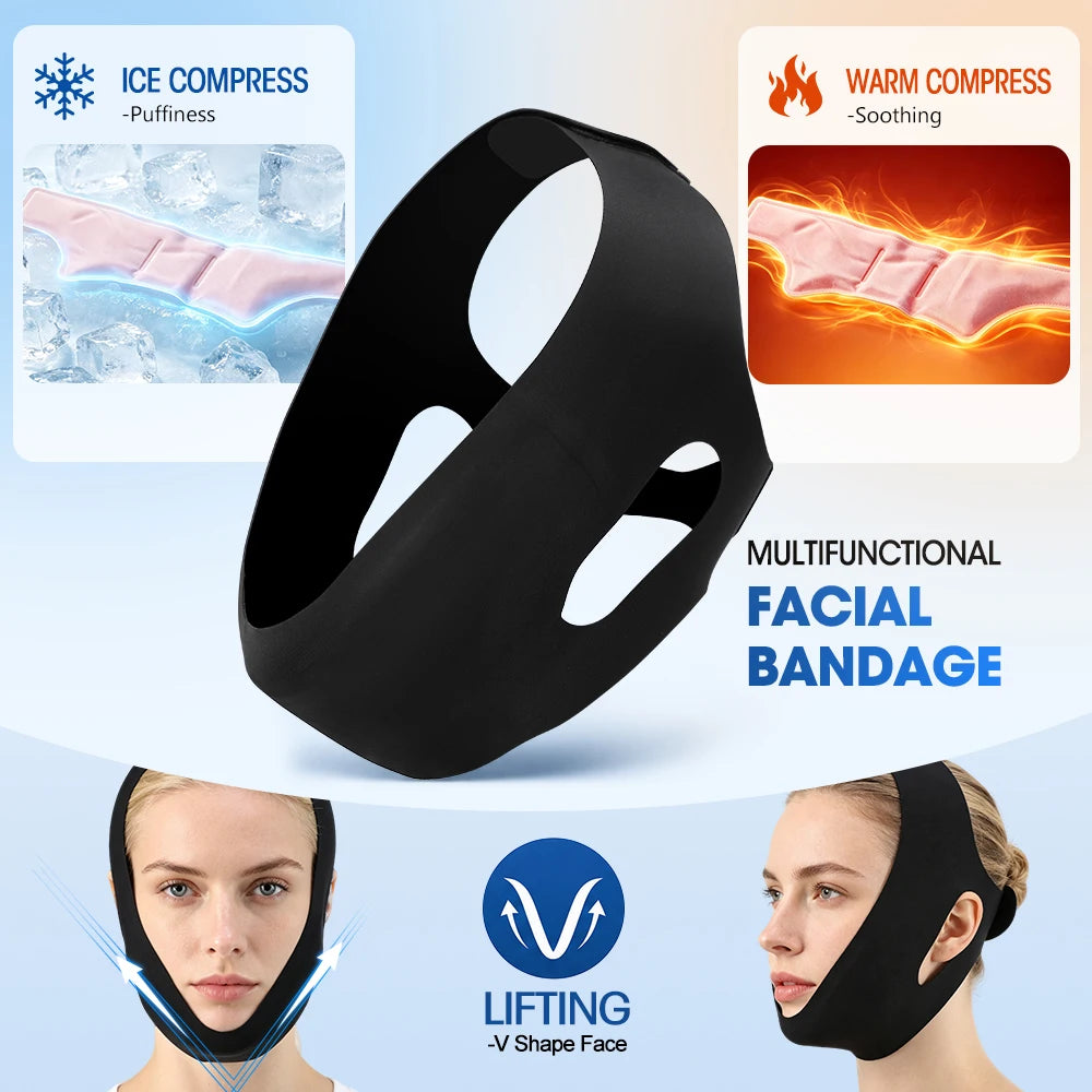Hot and Cold V-Line Face Lifting Bandage for Jaw Relief and Firming