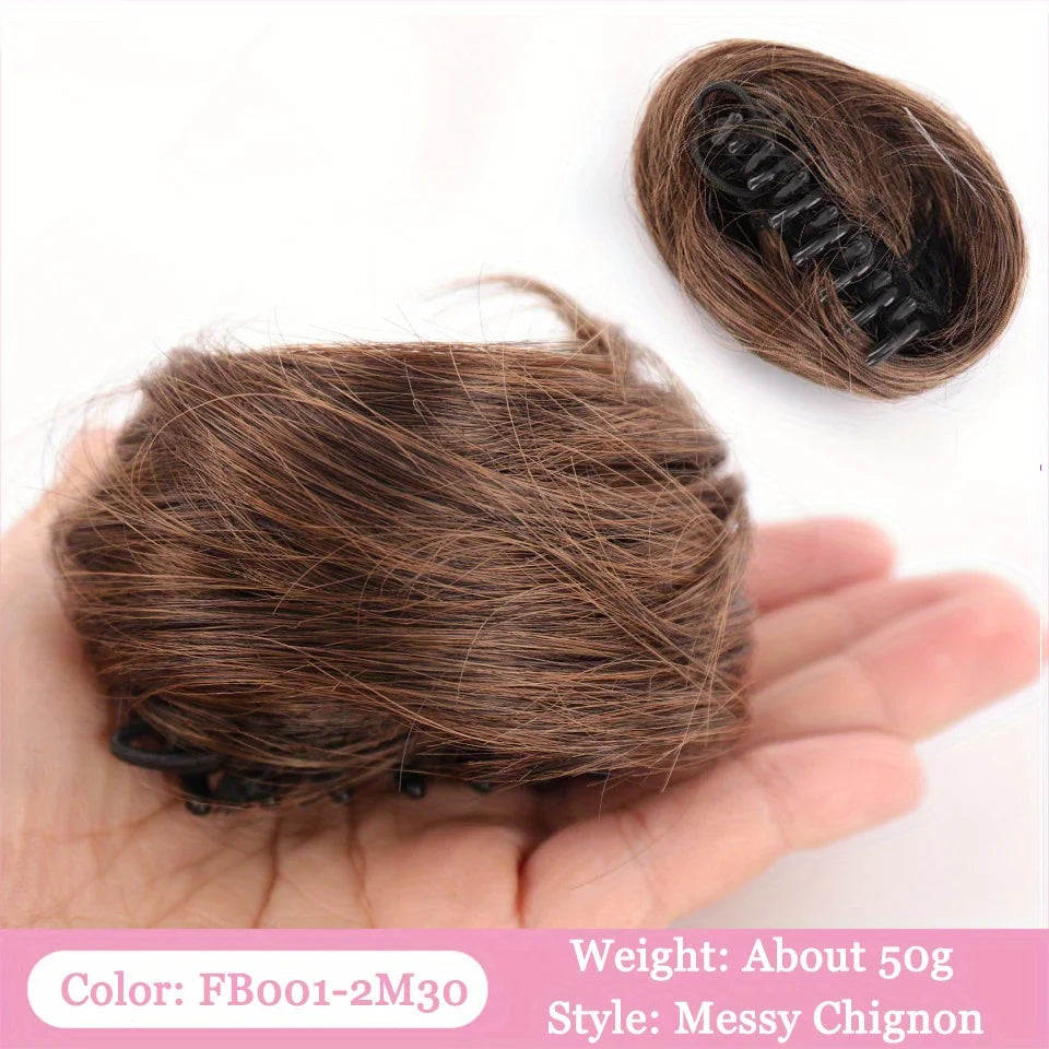 Synthetic Braid Hair Scrunchie for Instant Messy Bun Updos - 23