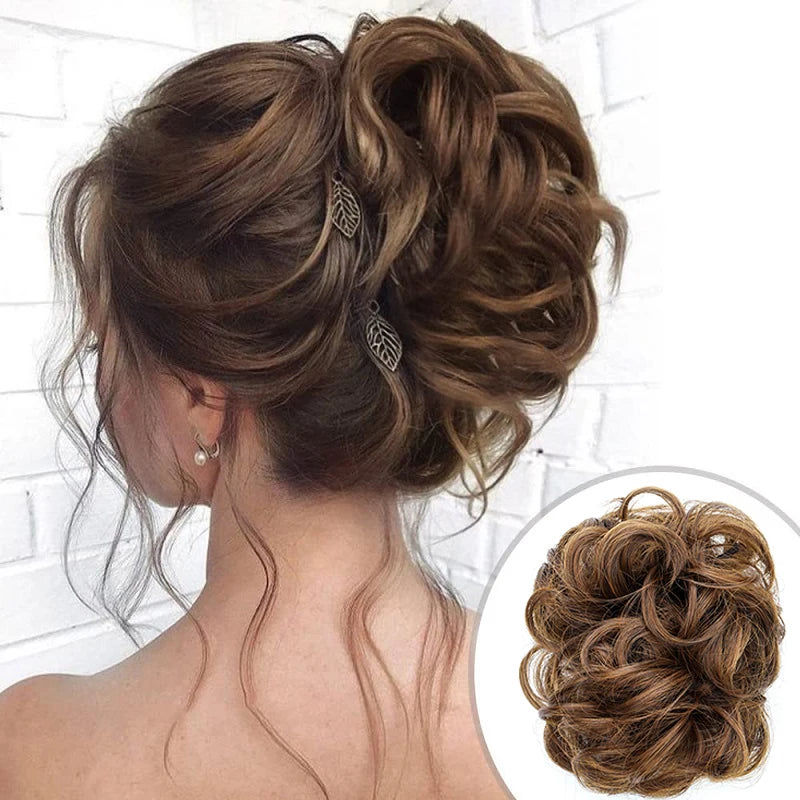 Messy Curly Hair Bun Claw Clip Extension for Easy Elegant Hairstyles