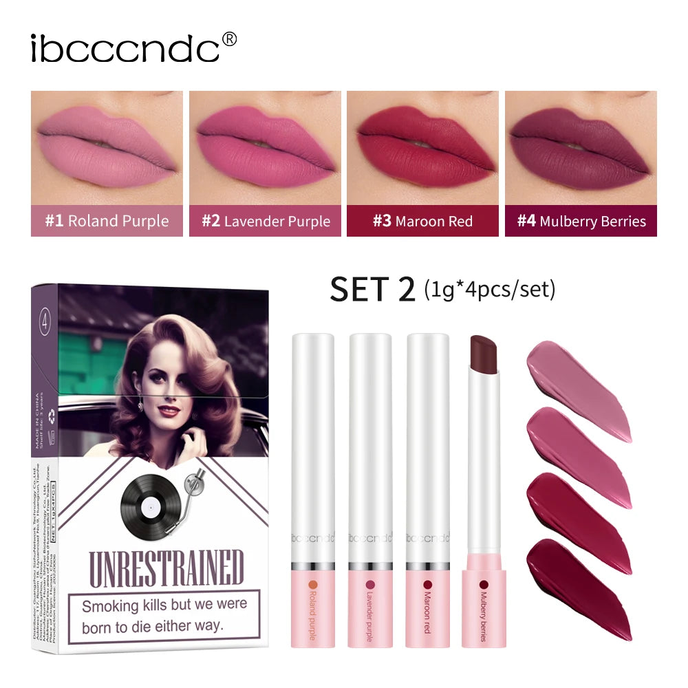 Matte Lipstick Set with Waterproof Long-Lasting Velvet Finish
