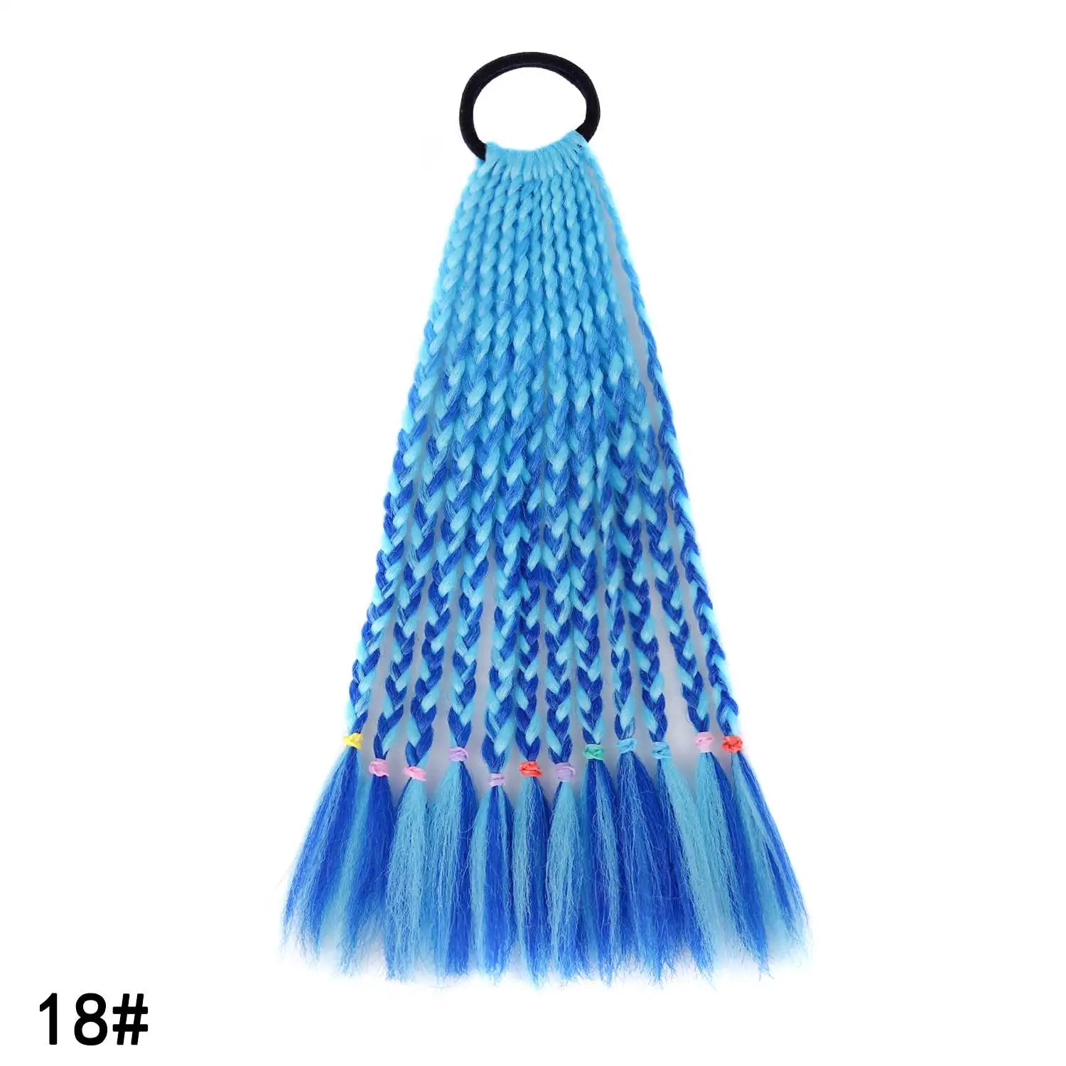 12-Inch Ombre Braided Ponytail Extension for Kids and Adults - 12
