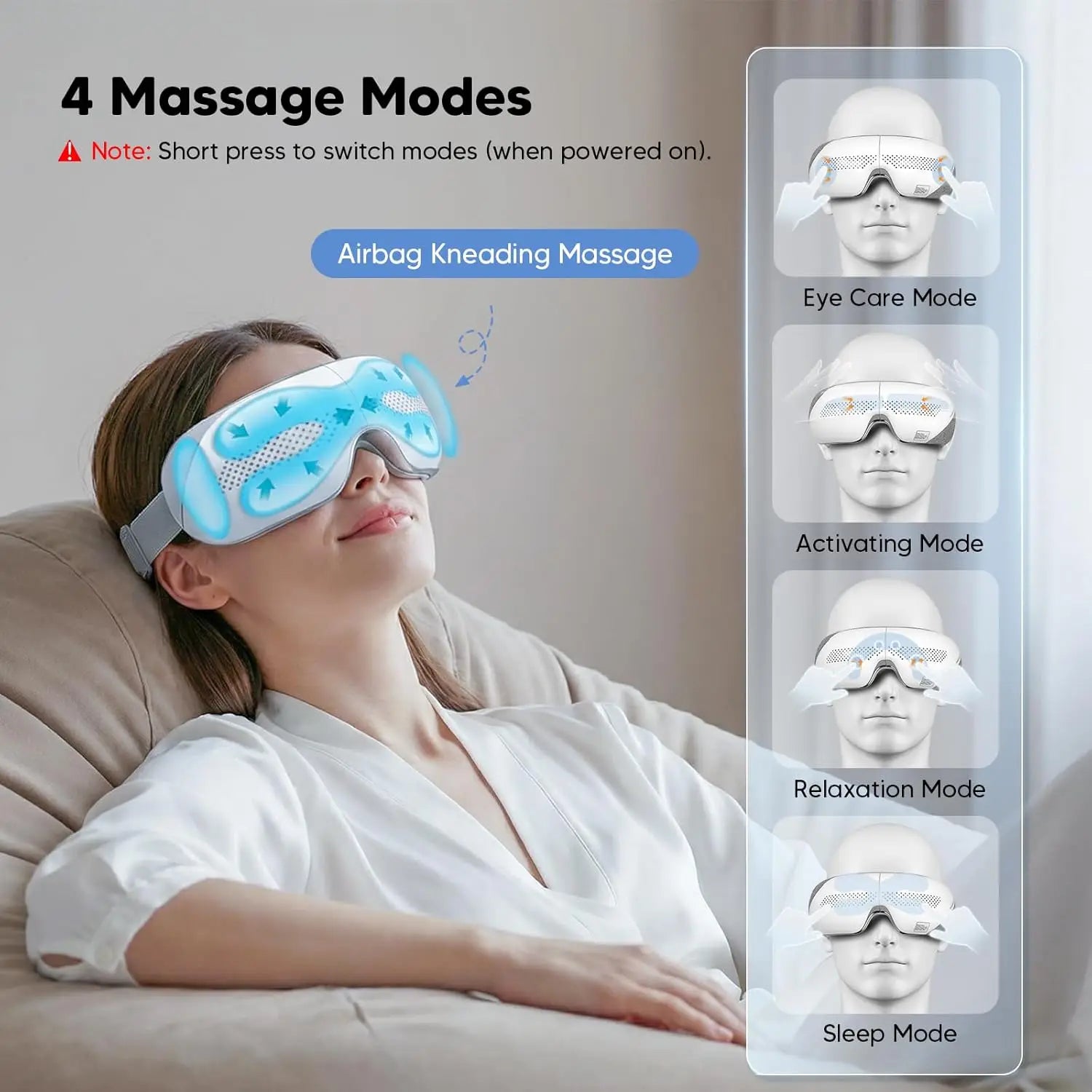 Rechargeable Heated Airbag Eye Massager for Relief and Relaxation - 2