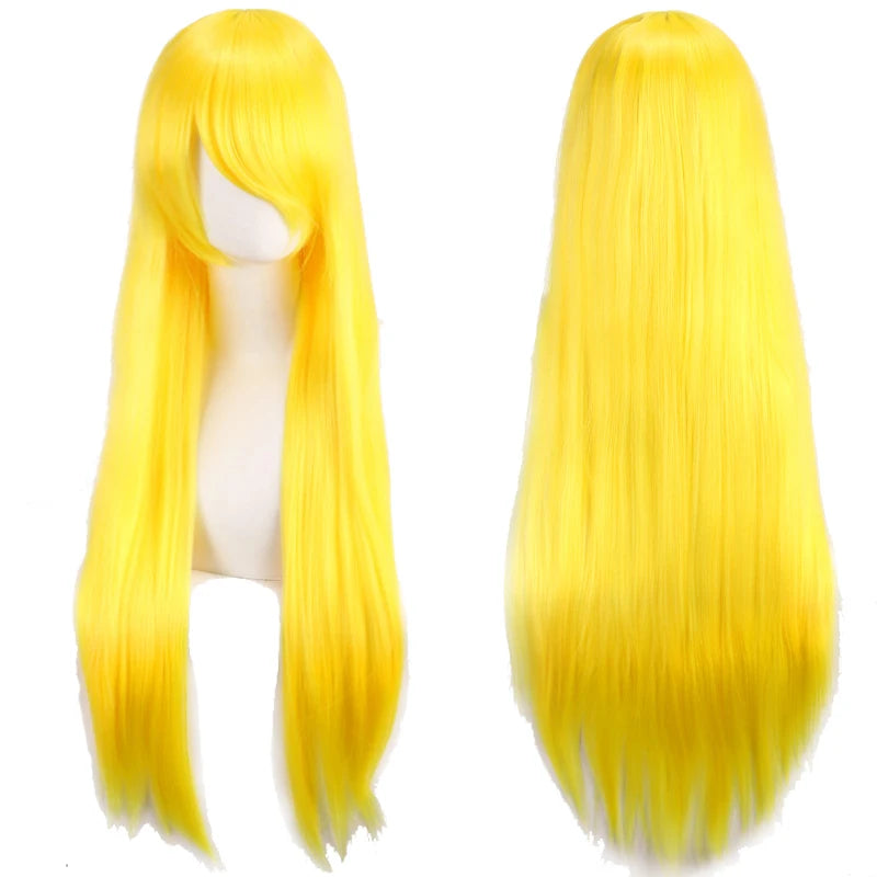 Long Straight Synthetic Cosplay Wig with Bangs - 25