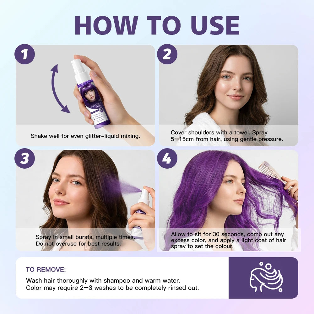 Temporary Washable Hair Color Spray for Instant Vibrant Styling