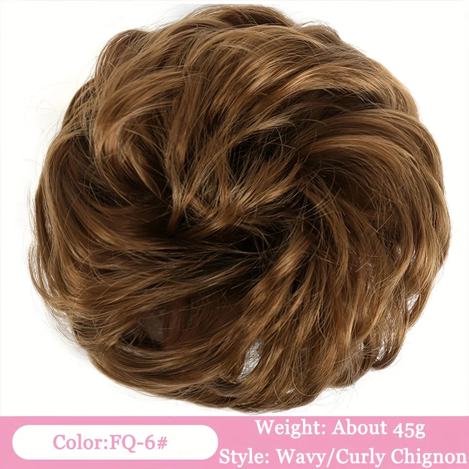 Messy Bun Hair Extension with Elastic Band