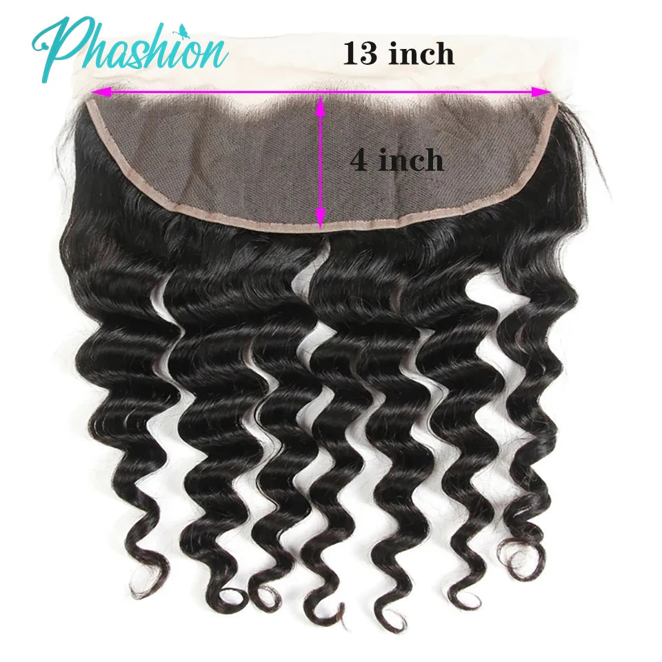 Loose Deep Wave Human Hair Lace Frontal Closure