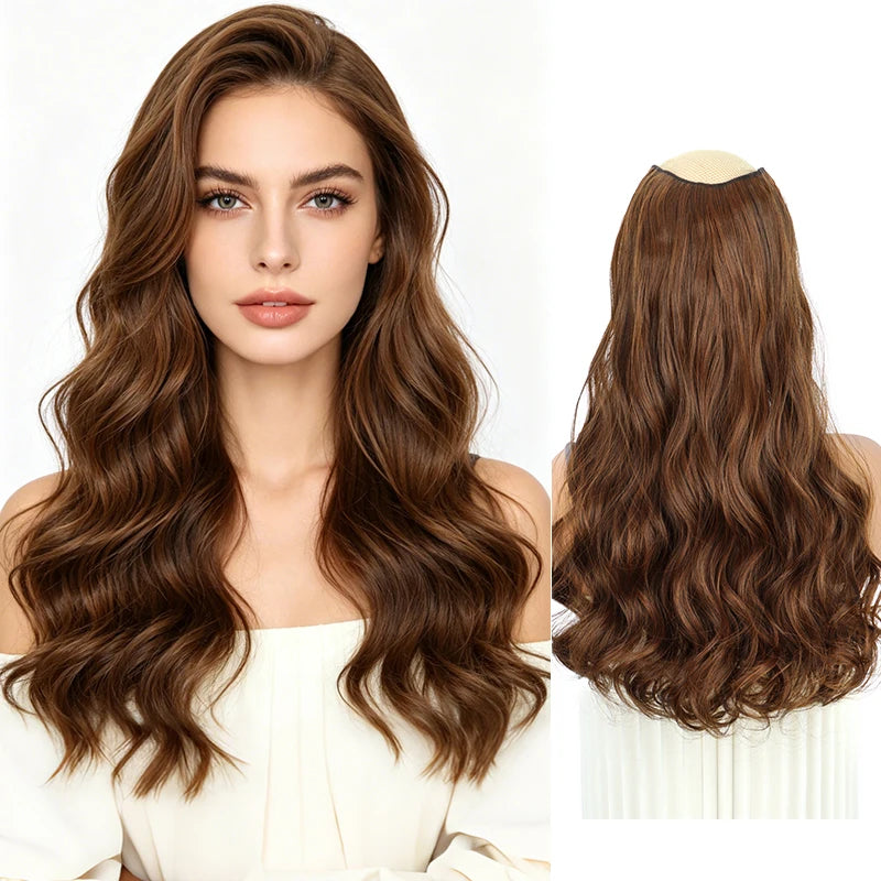 24-Inch Long Wavy Clip-In Hair Extension for Instant Volume