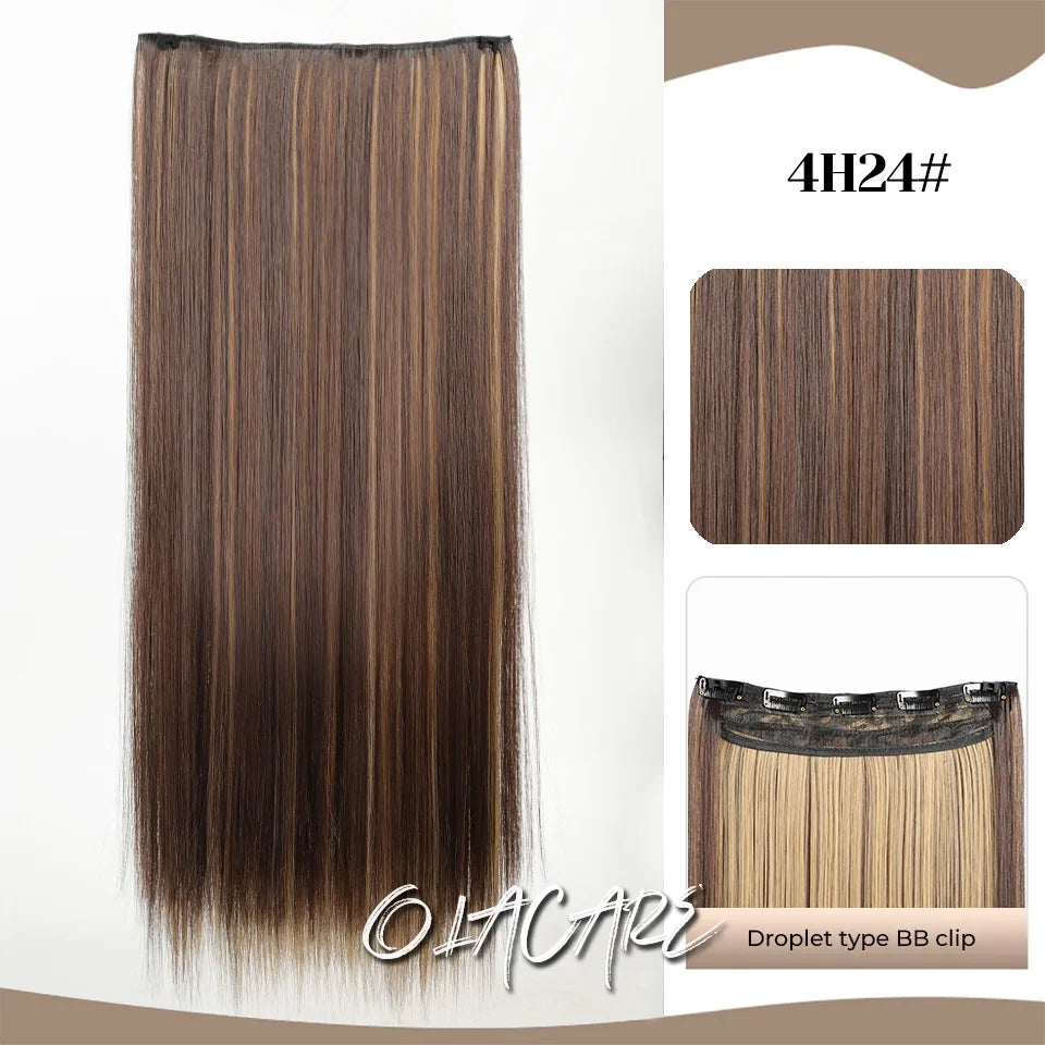 24-Inch Long Straight Clip-In Hair Extensions for Women