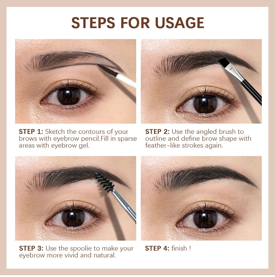 Waterproof Liquid Eyebrow Gel Set for Long-Lasting Natural Defined Brows - 12