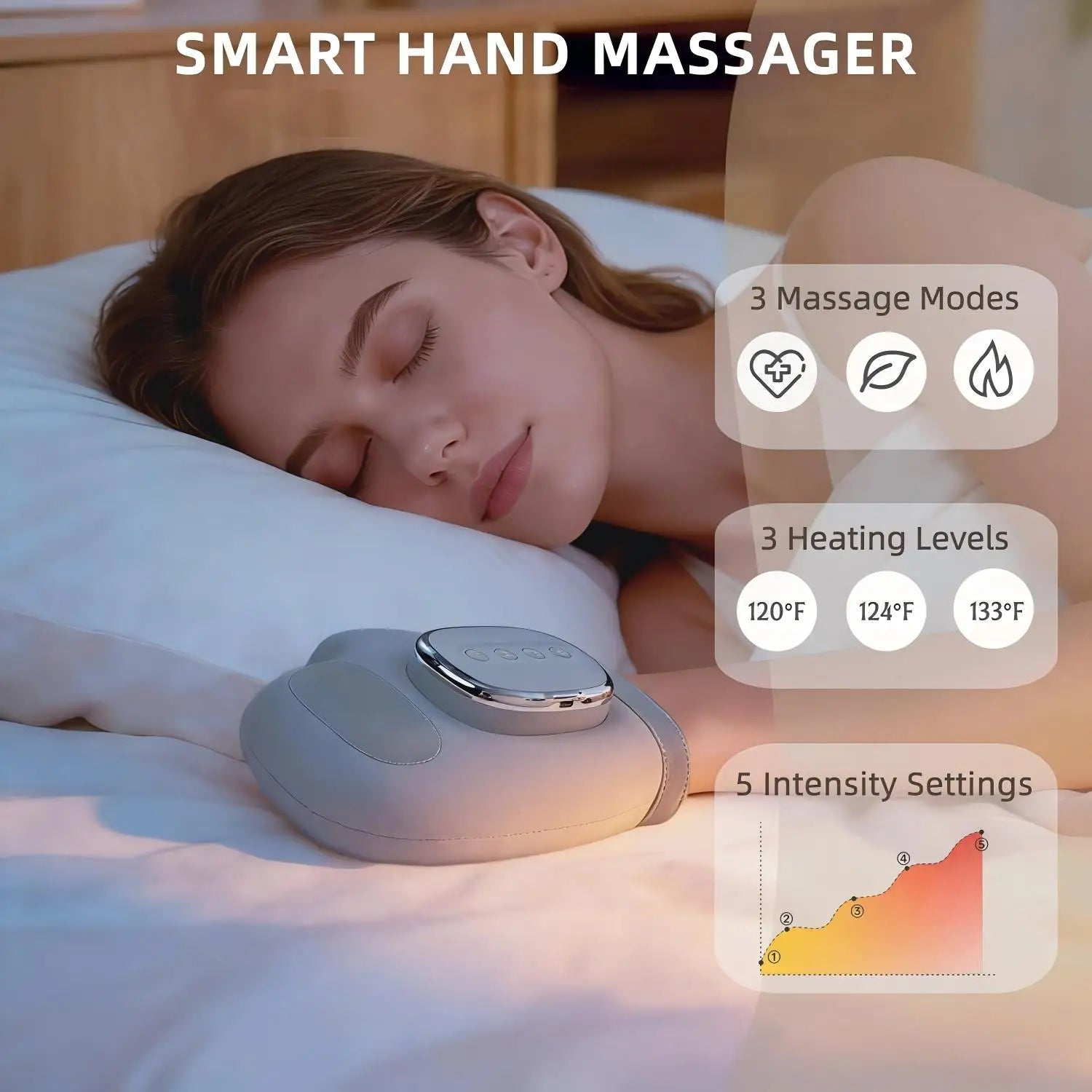Rechargeable Heated Hand Massager with Air Compression for Pain Relief - 3