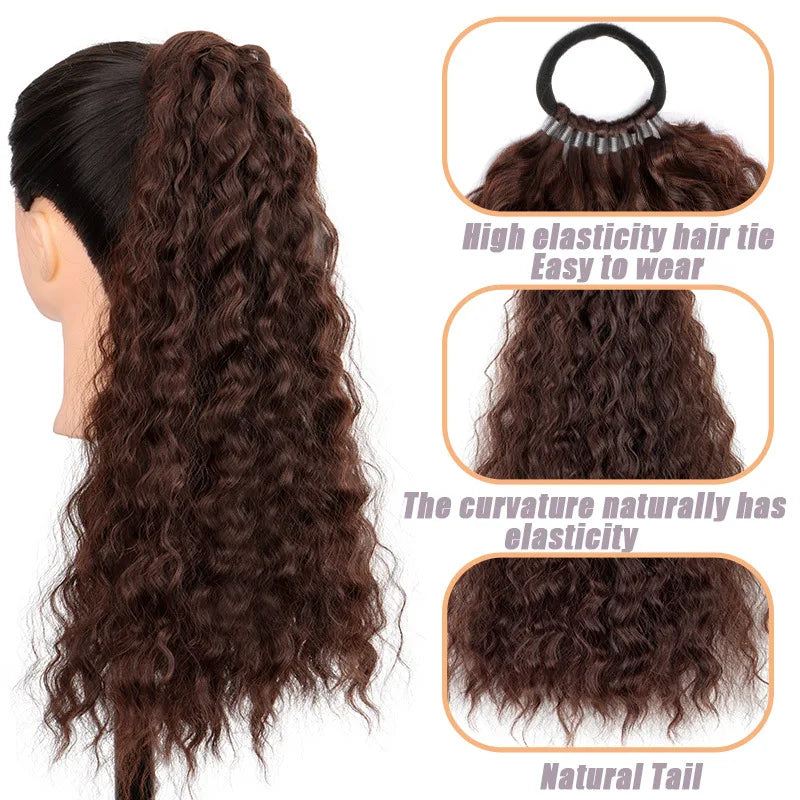 20-Inch Long Curly Ponytail Hair Extension for Instant Volume - 5