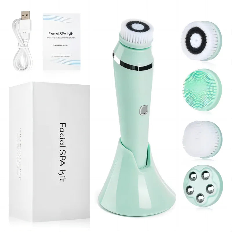 4-in-1 Electric Rotating Facial Cleansing Brush for Deep Pore Exfoliation - 20