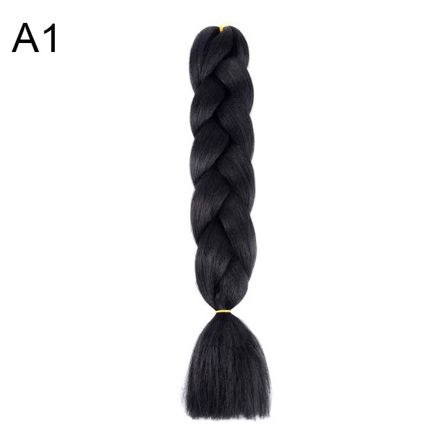 Colorful Synthetic Pre-Stretched Braiding Hair Extensions for Women - 16