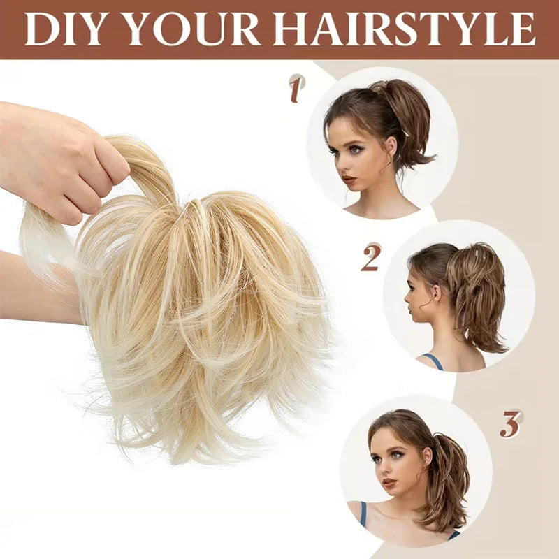 Short Layered Straight Claw Clip Ponytail Extension for Women - 11