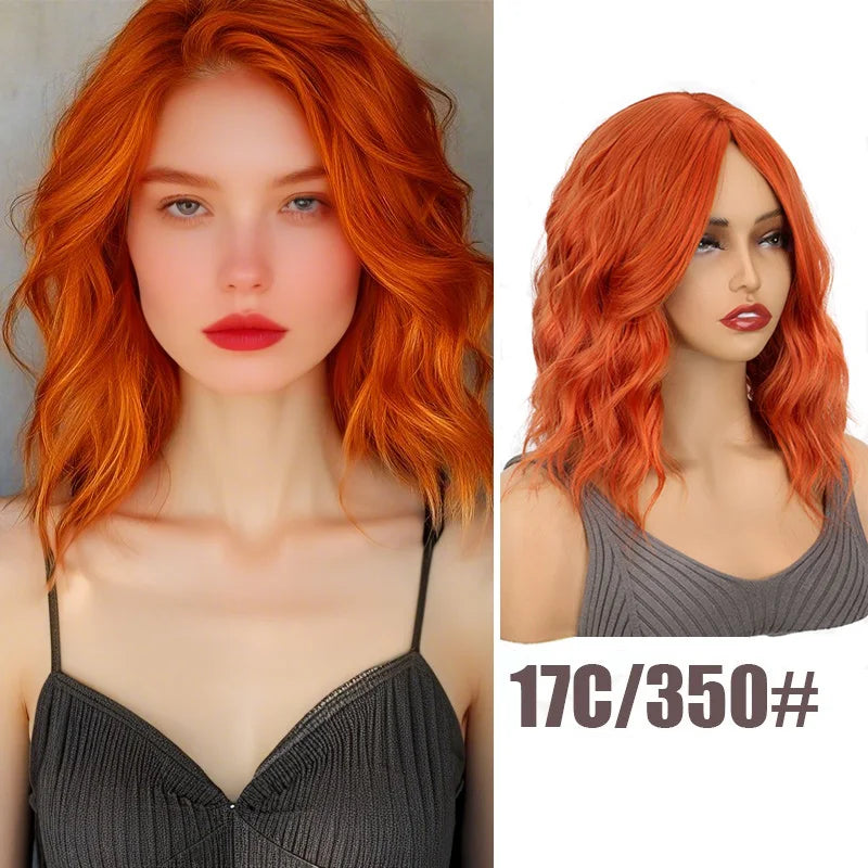 Shoulder Length Wavy Brown Wig with Dark Roots for Daily Wear - 8