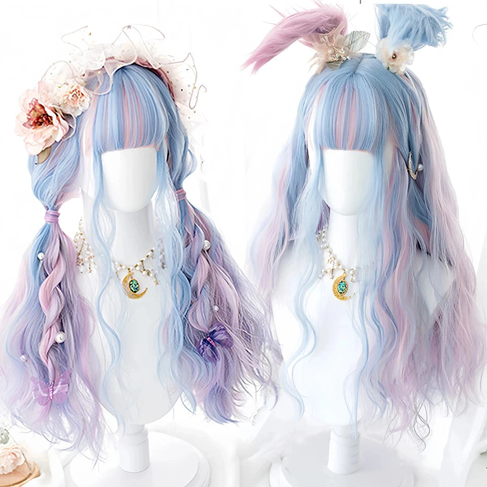 Long Orange and Yellow Ombre Wavy Wig for Daily Wear and Cosplay