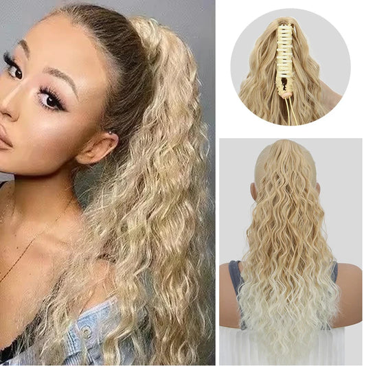 20-Inch Curly Claw Clip Ponytail Hair Extension