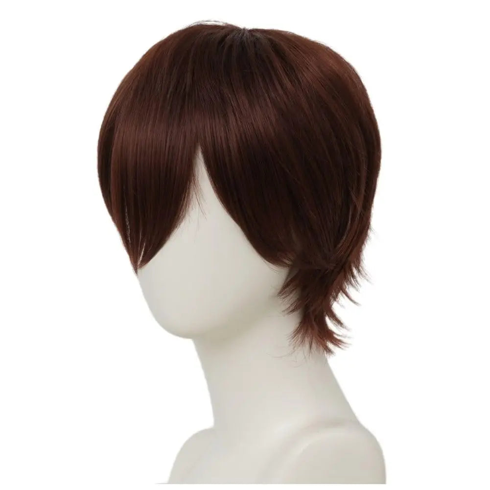 Short Brown Fluffy Anime Cosplay Wig - 5
