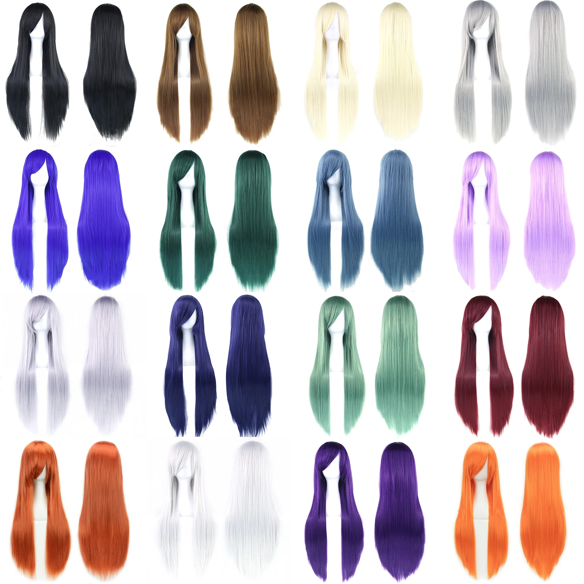80cm Long Straight Synthetic Wig for Cosplay and Costume Parties - 1