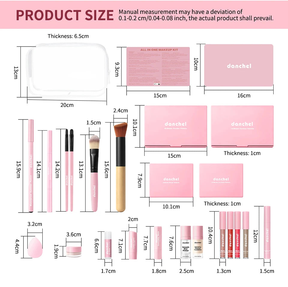 All-in-One Professional Makeup Kit with Full Cosmetic Essentials - 18